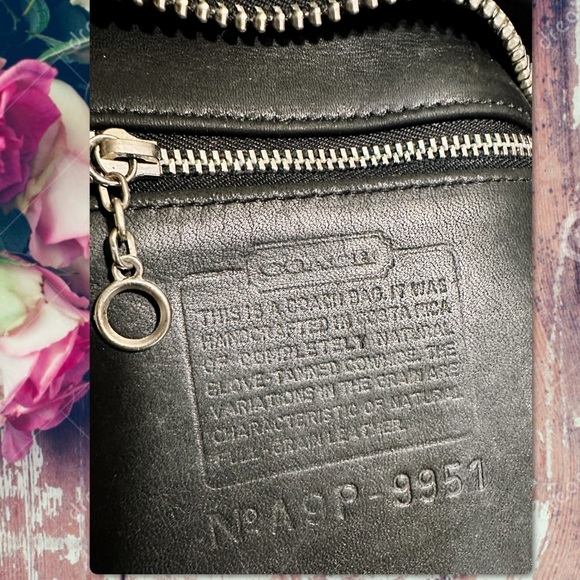 VINTAGE COACH BLACK LEATHER & NICKEL PATRICIA’S LEGACY CROSSBODY SADDLE BAG 9951 - Picture 15 of 15